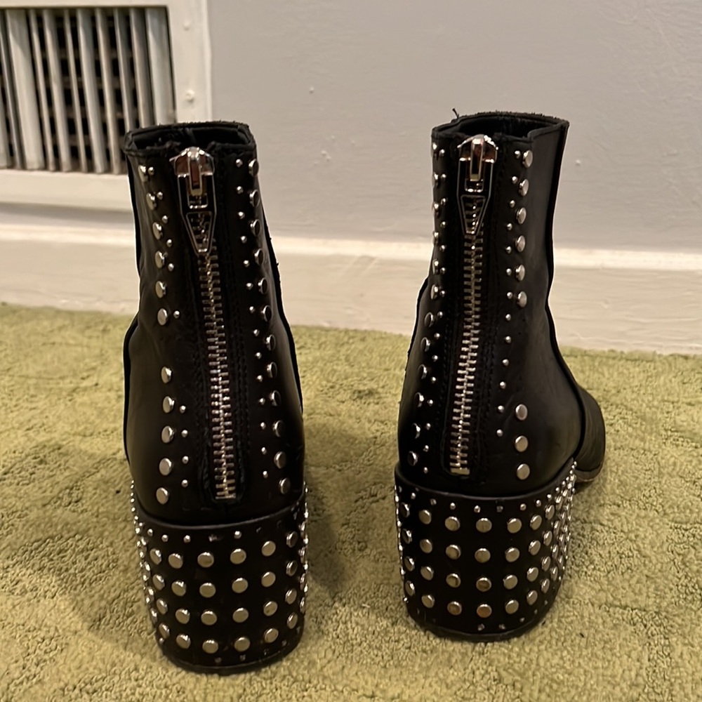 Dolce Vita Black Ankle Boots with Silver Studs - Picture 2 of 5